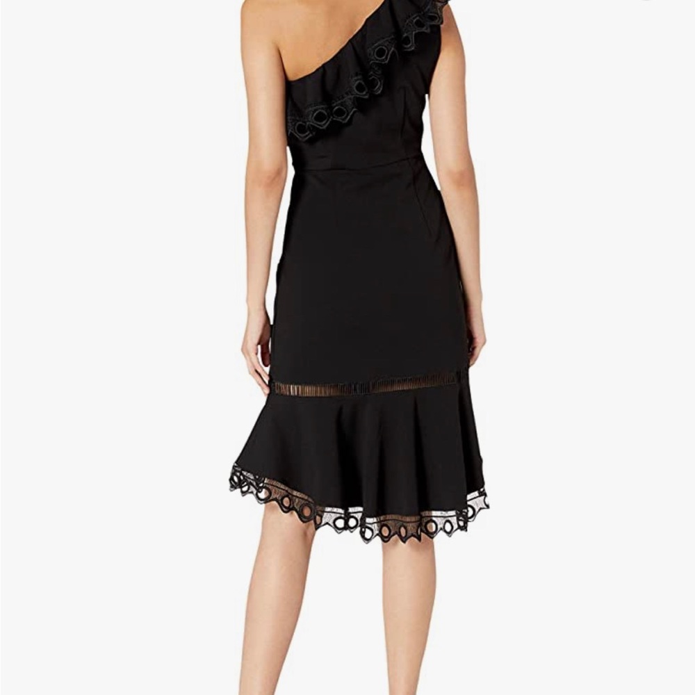 Nanette Lepore NWT Women’s Size 2 One Shoulder Knit Dress High Low Flounce New - Picture 2 of 11